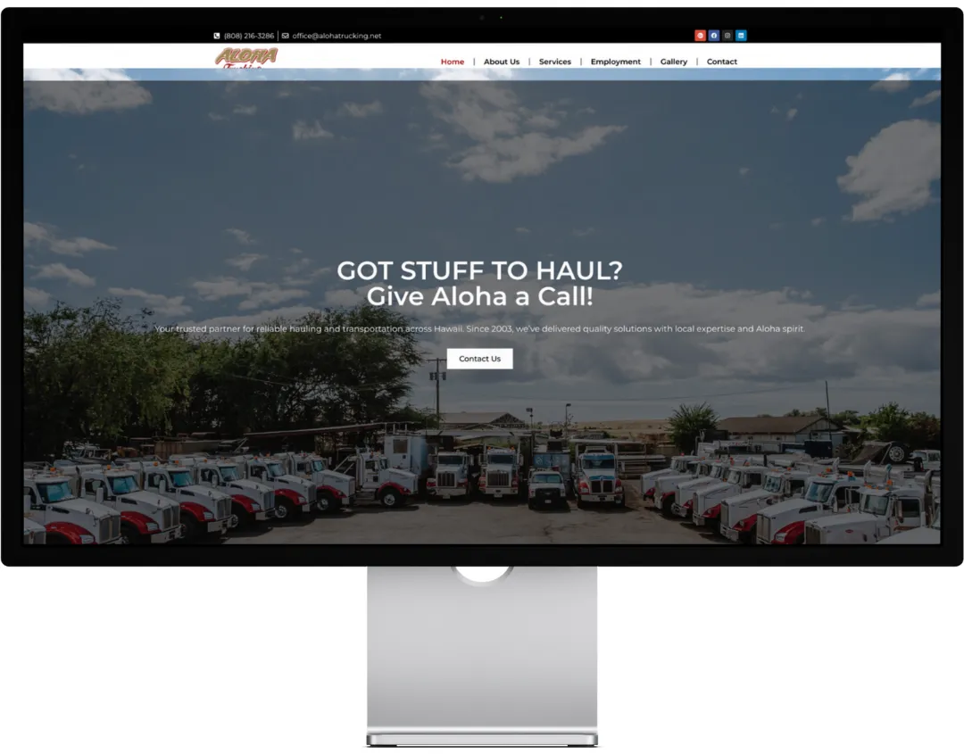 Aloha Trucking website design preview Aloha Trucking website design preview